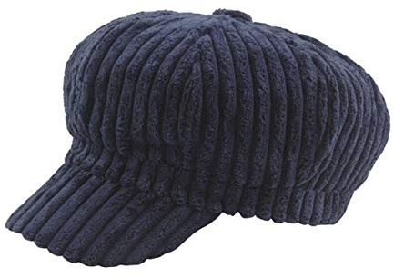 CHENNUO Gorra con visera para mujer, de invierno, de globo, gorra de beret, azul, 56-58