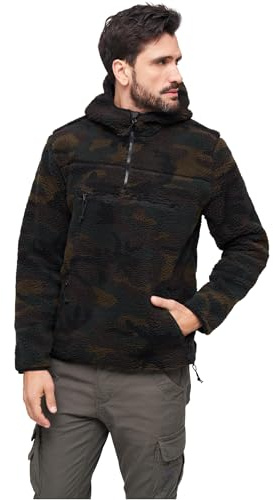 Brandit Teddyfleece Worker Pullover, Farbe: Woodland, Größe: M