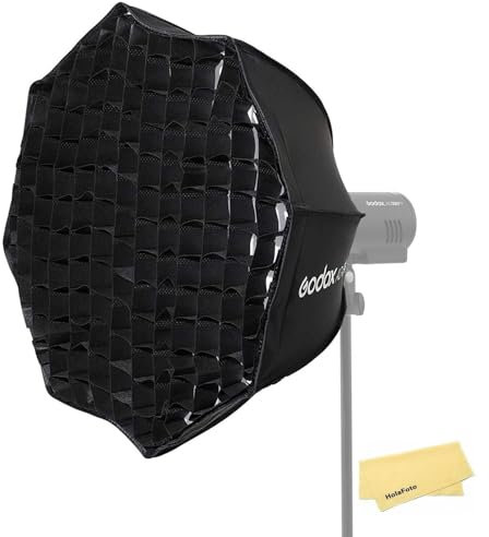Godox AD-S65W 25.6 Pollici/65cm Portatile Ombrello Softbox con Godox Montatura,Compatibile con AD400Pro AD300Pro Flash Stroboscopico (Interno Bianco)