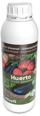 CULTIVERS Engrais Liquide de Potager Biologique 1 L. Engrais 100% Biologique et Naturel pour légumes. Meilleure saveur, Meilleure qualité, stimule la Croissance et Augmente la récolte