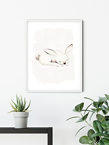 Komar Wandbild - Sleepy Bunny - Größe: 50 x 70 cm - Poster, Kunstdruck, Dekoration, Wohnzimmer, Schlafzimmer (ohne Rahmen)