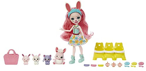 Enchantimals Baby Best Friends - Bree Bunny und Twist Puppe mit 12 Überraschungen in jeder Box, inklusive 15 cm großer Puppe, für Kinder ab 4 Jahren, HLK85