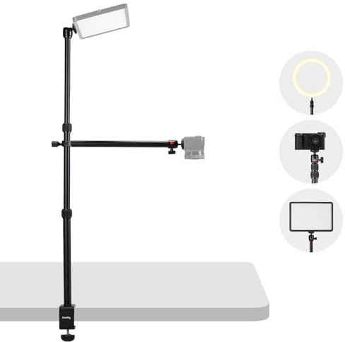 SMALLRIG Kamera-Tischhalterung mit magischem Arm und 1/4-Zoll-Kugelkopf, Verstellbarer 13-35,4-Zoll-Lichtstativ, C-Klemme für DSLR-Kamera, Ringlicht, Live-Streaming, Foto- und Videoaufnahmen - 3992