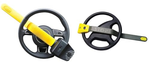 Stoplock Pro Elite Car Steering Wheel Lock HG 150-00 - Safe Secure Heavy Duty Anti-Theft Bar & 'Airbag 4x4' Car Steering Wheel Lock W/Keys HG 134-66 - Anti-Theft Device