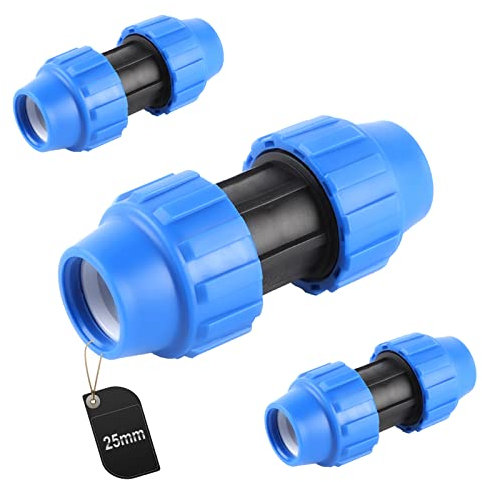 SWAWIS Lot de 3 raccords en polypropylène - Pour tuyau en polyéthylène - 25 mm - Bleu