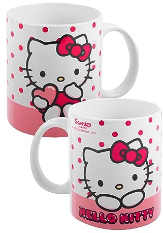 Hello Kitty Tasse en porcelaine à pois 320 ml