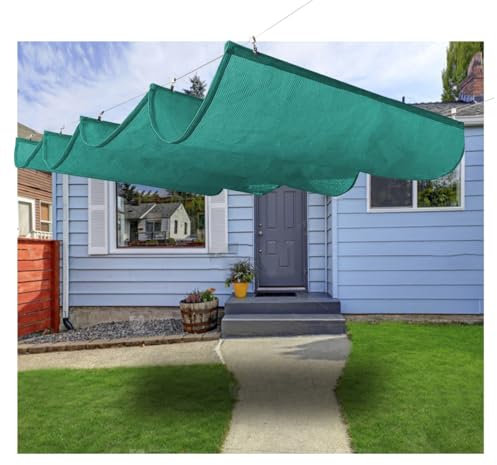 Voile d'Ombrage de Vague ,Voile d'Ombrage Rétractable,Voile d'Ombre de Vague,Rétractable Kit de Couverture d'Ombre, pour La Piscine d'Hôtel de Patio ，Facile à installer(W2.8*L11m/W9.19*L36.09ft)