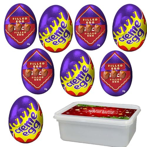 Assorted Chocolate Eggs – Creme Egg & Biscuit-Filled Egg with Gift Box – Easter Treat Mix – 2026 New Stock - Bscf (8 x Eggs)