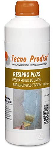 RESIPRO PLUS de Tecno Prodist - (1 Litro) Resina puente de unión, adhesivo al agua, gran adherencia entre hormigones, morteros y yesos viejos con nuevos - Ideal para reparación de cornisas