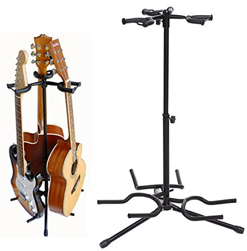 Gitarrenständer, Pujuas 3-fach Faltbarer Gitarrenständer Metall Stativ Guitar Stand für Konzertgitarre, Westerngitarre, Akustikgitarre