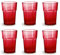 omada Design Satz von Wassergläser aus Kunststoff, Fassungsvermögen von 42,5 Cl. Sie sind ideal für Getränke oder Long Drinks, Spülmaschinenfest, Made in Italy, Stapelbar, Linea Unglassy, Rot Farbe