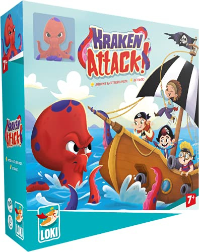 Loki Kraken Attack – Jeu de Société Coopératif pour Enfants – Défendez Votre Navire de Pirates Contre Le Kraken – Nommé As d'or 2021 – Dès 7 Ans – 1 à 4 Joueurs