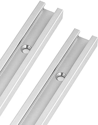 QWORK® 2 Pièces T-Track T-Slot 600 mm en Aluminium, Rail à Onglet en T pour Scie à Table, Défonceuse et Outils de Travail du Bois