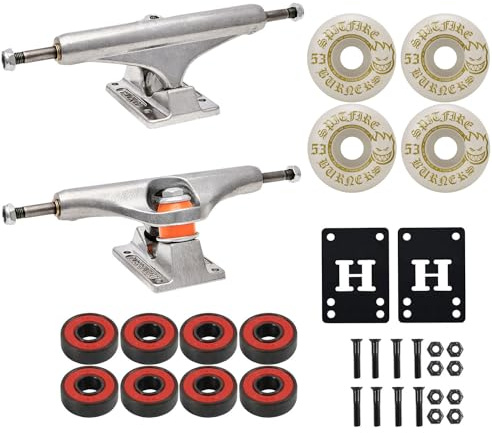 Independent Skateboard Trucks 149 Mid + 53mm Spitfire Burners Wheels, ABEC 5 Bearings