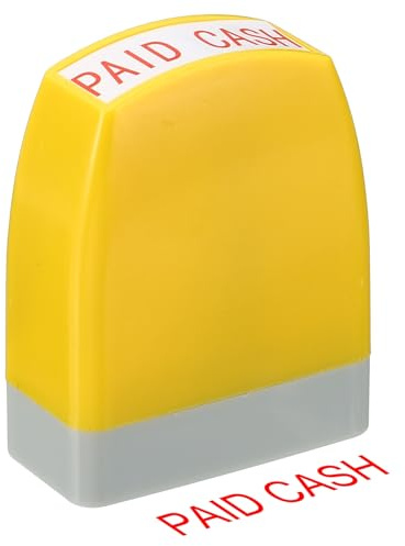 PATIKIL Timbro Pagato in Contanti con Data Autoinchiostrante Timbri Giallo