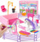 vamei Pferdestall Pferde Spielzeug Mädchen Geschenk 3 4 5 6 7 8 9 10 Jahre, Horse Stable mit Waschbare Pferde Figuren, Stifte, Pferdezaun & Waschbereich, Pferde Spielzeug Geschenk für Kinder Mädchen