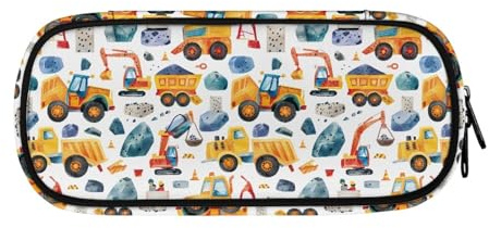 LWLFC Federmäppchen Große Kapazität Bagger Mäppchen Jungen Federtasche Federmappe,Stiftemäppchen, Make-Up Tasche für Schule & Büro Damen Mädchen