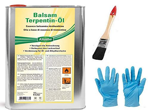 Hochwertiges, natürliches Balsam-Terpetinöl bester Qualität. inkl.1 Pinsel zum Auftragen von E-Com24 (6 Liter)