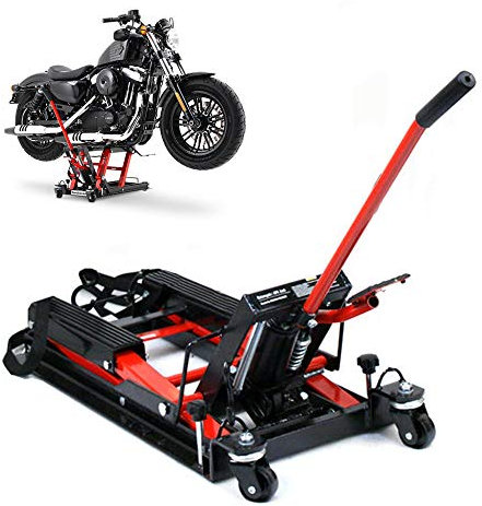 Plataforma elevadora hidráulica para motocicleta, de Yunrux, 680 kg, 11,5 – 37,5 cm, plataforma elevadora de montaje, capacidad de carga, mesa elevadora para motocicleta, color negro