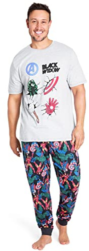 Marvel Deadpool And Wolverine Pigiama Uomo, Abbigliamento da Casa - Regalo Uomo e Adolescente (Vedova Nera Grigia, M)
