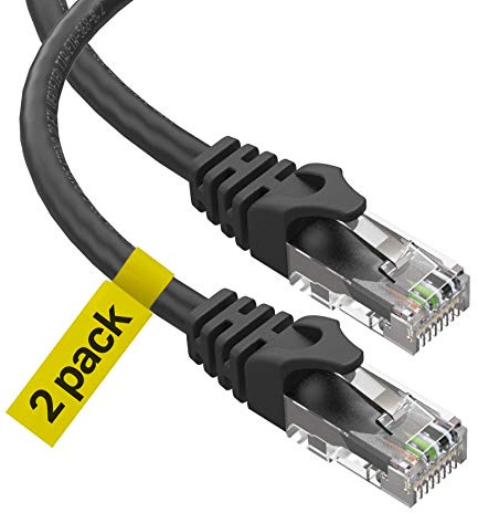 Ultra Clarity Cables 10Gbps Cat 6 Ethernet Cable 6 Ft 2 Pack, Black
