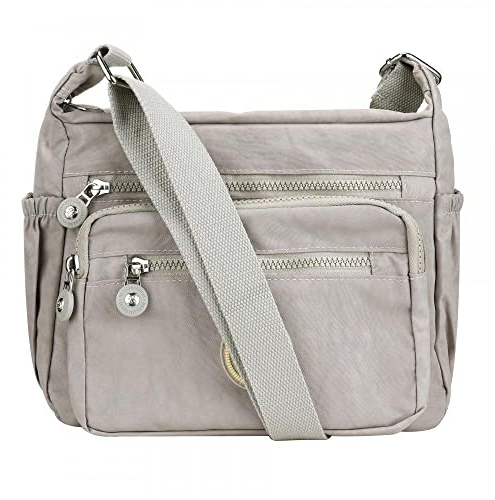 Milky Way Wasserdichte Damen-Umhängetasche, mit mehreren Taschen, verstellbarer Riemen, Crossbody-Handtaschen, lässige Segeltuch-Kuriertaschen, grau, Einheitsgröße