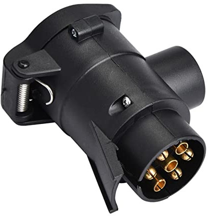 BOROCO Adaptateurs de prise de remorque, 7 à 13 broches pour remorque de voiture, convertisseur d'adaptateur de prise de remorque, connecteur de remorquage de barre d'attelage de caravane 12 V