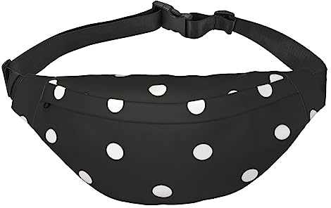 Schwarz-weiß Gepunktete Gürteltasche für Männer und Frauen, Gürteltasche, verstellbare Hüfttasche für Reisen, Wandern, Laufen, Bauchtaschen