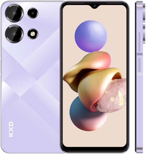 EL KXD A10 Smartphone Offerta Android 13, 8GB RAM e 128GB ROM(TF 256GB) 6.6 HD+ Schermo Dual SIM 4G Telefono,4500mAh, Fotocamere 13MP, Octa Core Telefoni Cellulari, 3 Slot/GPS/Face ID/Tipo C-Viola
