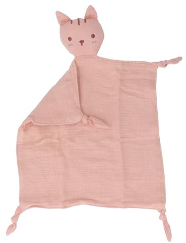 Syrisora Geschlechtsneutrale Sicherheitsdecke, Babybettdecken, Tierkuscheldecke, niedliche Decke, Cartoon-Katzenpuppe, Sicherheitsdecke für geschlechtsneutrale Kinder, Babys (Dusty Pink)