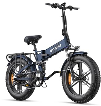 ENGWE Velo Electrique Pliable Vélo Électrique avec 20x4.0 Pouces Fat Tire,16Ah Batterie Amovible jusqu'à 150KM/110KM, Suspension complète,8 Vitesses, Engine Pro/Engine Pro 2.0
