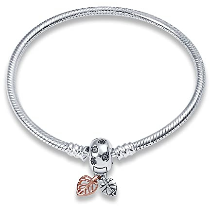 KUNSIR Bracelet Pour Femme for bead charms Argent sterling 925, Bracelet serpentine Compatible avec Pandora Charm bead