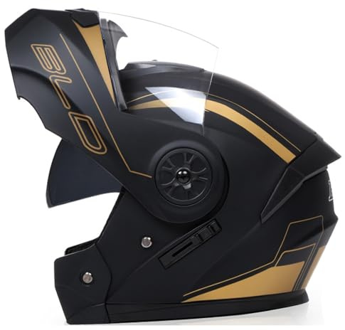 Modular Integrado Casco Moto Cascos Integrales,Casco Abatible con Doble Visera Cascos Integrales ECE Homologado Casco Modular Integrado para Adultos Mujeres Y Hombres C1,XL=61-62CM