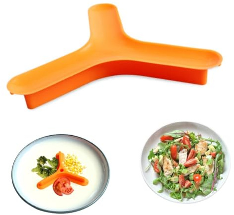 Jiakalamo Food Plate Divider Silicone Portable Flexible Food Separator 3 Divided for Plate Portion Control(Orange)