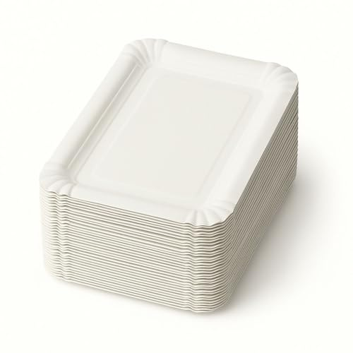 PACKEO 250 Teller Pappe eckig 18 cm x 26 cm weiss Pappteller Kuchenplatte