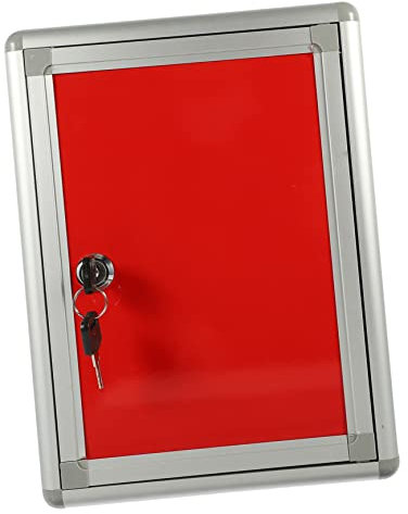 Uonlytech Scatola Dei Suggerimenti Cassetta Postale Da Parete Cassetta Postale a Muro Bloccaggio Con Serratura Montaggio a Parete Lega Di Alluminio Rosso