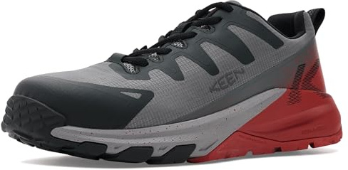 KEEN Utility Men's Targhee Blur Composite Toe Low Height Breathable Lightweight Work Shoes, Steel Grey/Black, 11 D