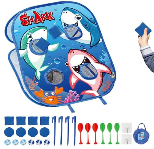 Mxshc Juego De Lanzamiento De Bolsas | Juego Infantil De Bolsas para Lanzar, Interactivo De Cornhole con Tablero para Exterior Juguetes Unisex Actividades Al Aire Libre Cumpleaños Camping Picnic