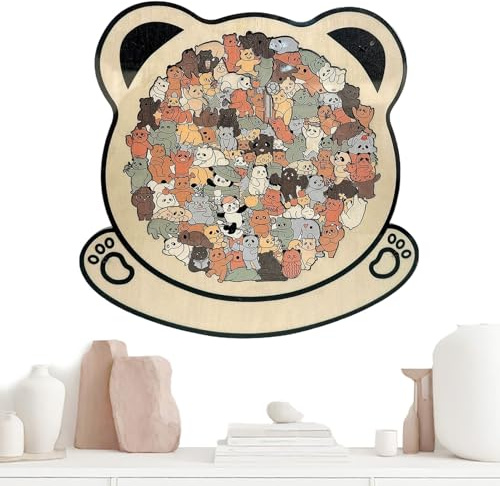 Puzzle de correspondance d'animaux encadrés - Puzzle coloré en bois pour chien - Ensemble de puzzle éducatif pour fille, garçon, adulte, ami plus âgé, table de maternelle préscolaire - Cadeaux de