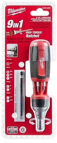 Milwaukee 9N1 Square Ratchet Multi-Bit Screwdriver Set - Quantity 6