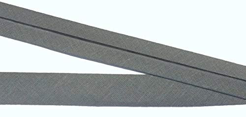 9 m Baumwollschrägband grau 20 mm vorgefalzt