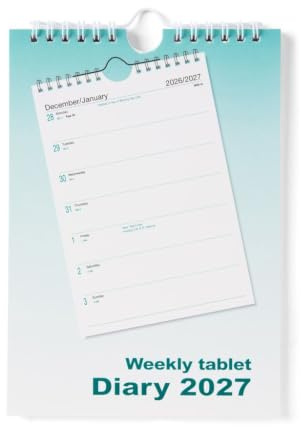 2027 A5 Tablet Calendar Week To View Wall Hanging Planner | Weekly Planner | Spiral Bound