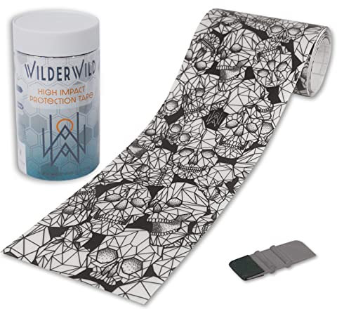 WilderWild Bike Frame Protection Tape 4x72'' w/Tool - Black Skulls