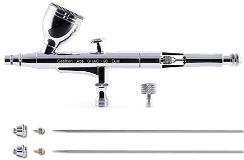 Gaahleri Airbrush Kit, Airbrush Gun with Dual Action, Gravity Fluid Cup 1/4 oz, Air Brush Kit, Nadelsets 0,38 & 0,5 mm Cutaway Griff, Allzweck für Make-up Modell Malerei Nail Art Kuchen