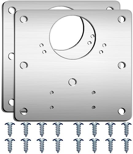 2 Pcs Hinge Repair Plate, Stainless Steel Hinge Repair Brackets with Holes, Kitchen Cupboards Cabinets Doors Hinge Repair Kit with 18 Pcs Customized Screws