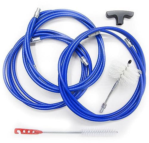 Kit 9 mt pulizia canna fumaria tubi pellet dn 80 professionale scovolo snodato