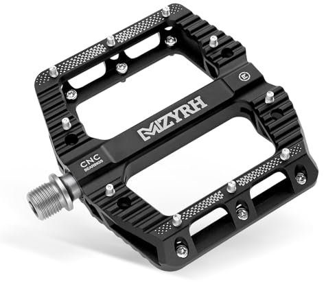 MZYRH Mountainbike-Pedale mit 3 abgedichteten Lagern, 9/16 Fahrradpedale, rutschfeste leichte Aluminiumlegierung Fahrrad-Plattform-Pedale für Mountainbike, Rennrad (Schwarz)