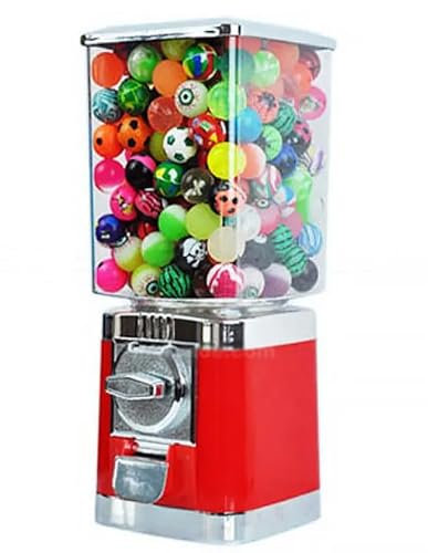 LBMED Macchina per Bubble Gumball,distributore Caramelle con Grande capacità 200pezzi,Passaggio Caramelle da 25-35 Mm E Funzionamento a Monete, Rotazione a 360° per Divertimento,per Feste Natale