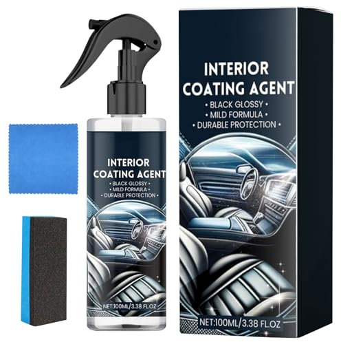 Set di pulizia per interni auto, pulizia della cabina auto, con spugna, detergente per auto, pulizia profonda dei pori, biodegradabile per tutte le superfici, inclusa la plastica interna in pelle