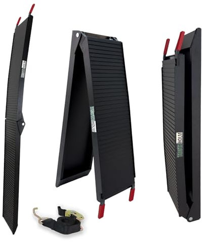 TRUTZHOLM 1 x Auffahrrampe 205 cm Traglast 340 kg Alu schwarz klappbar geriffelt Rampe Motorradrampe